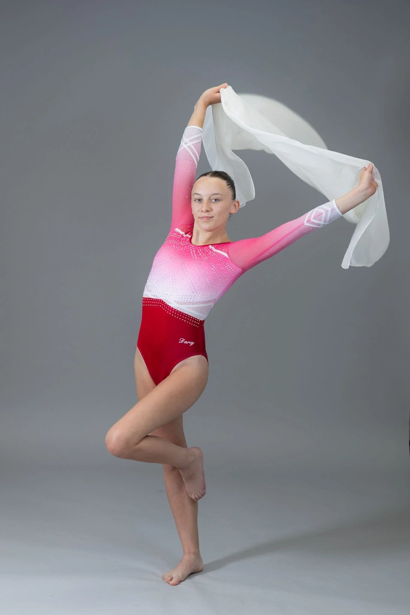 Aquamarine Leotard Cherry Pink & White - Image 3
