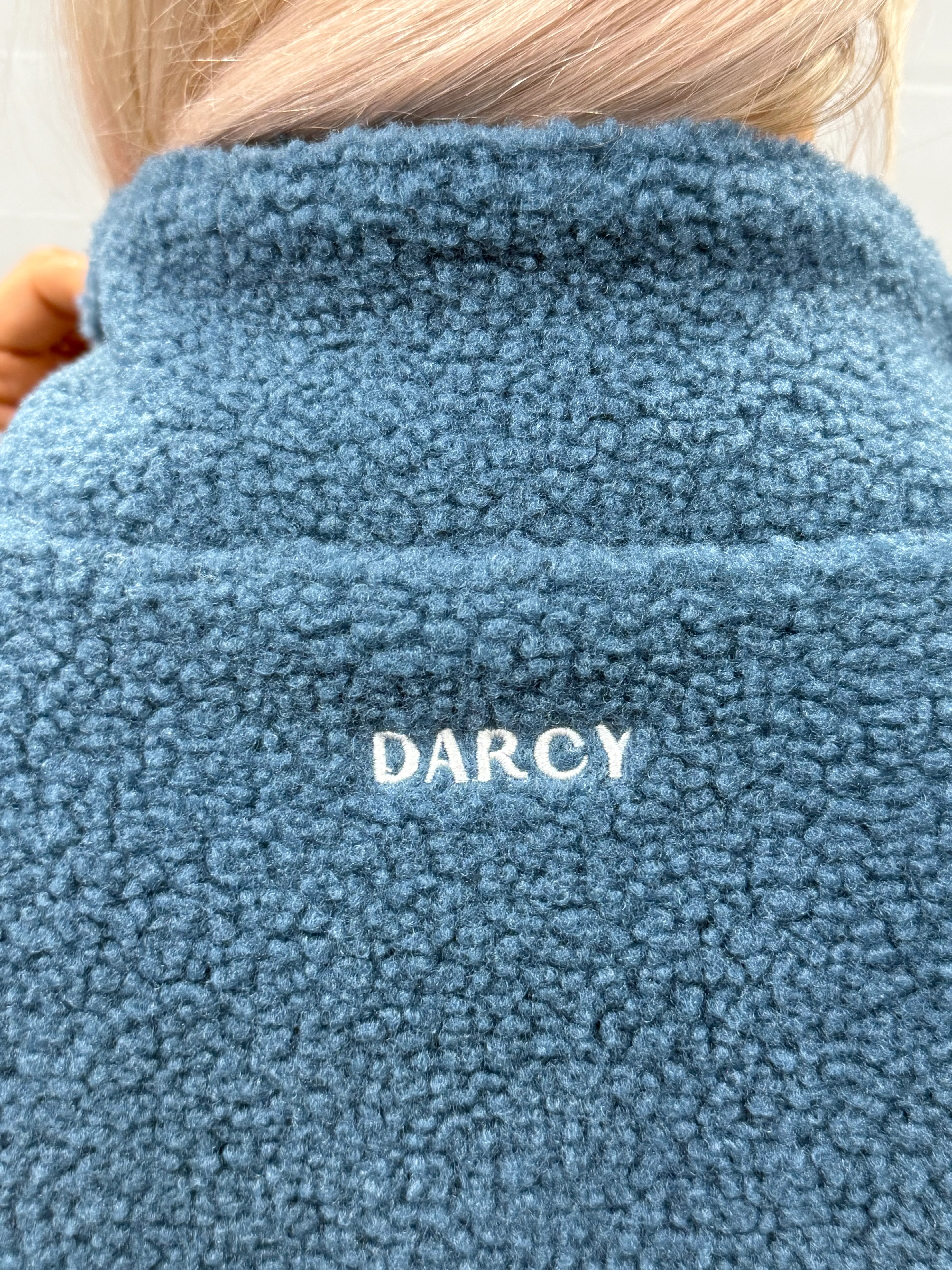 Fleece Cropped Jacket Blue - Image 19
