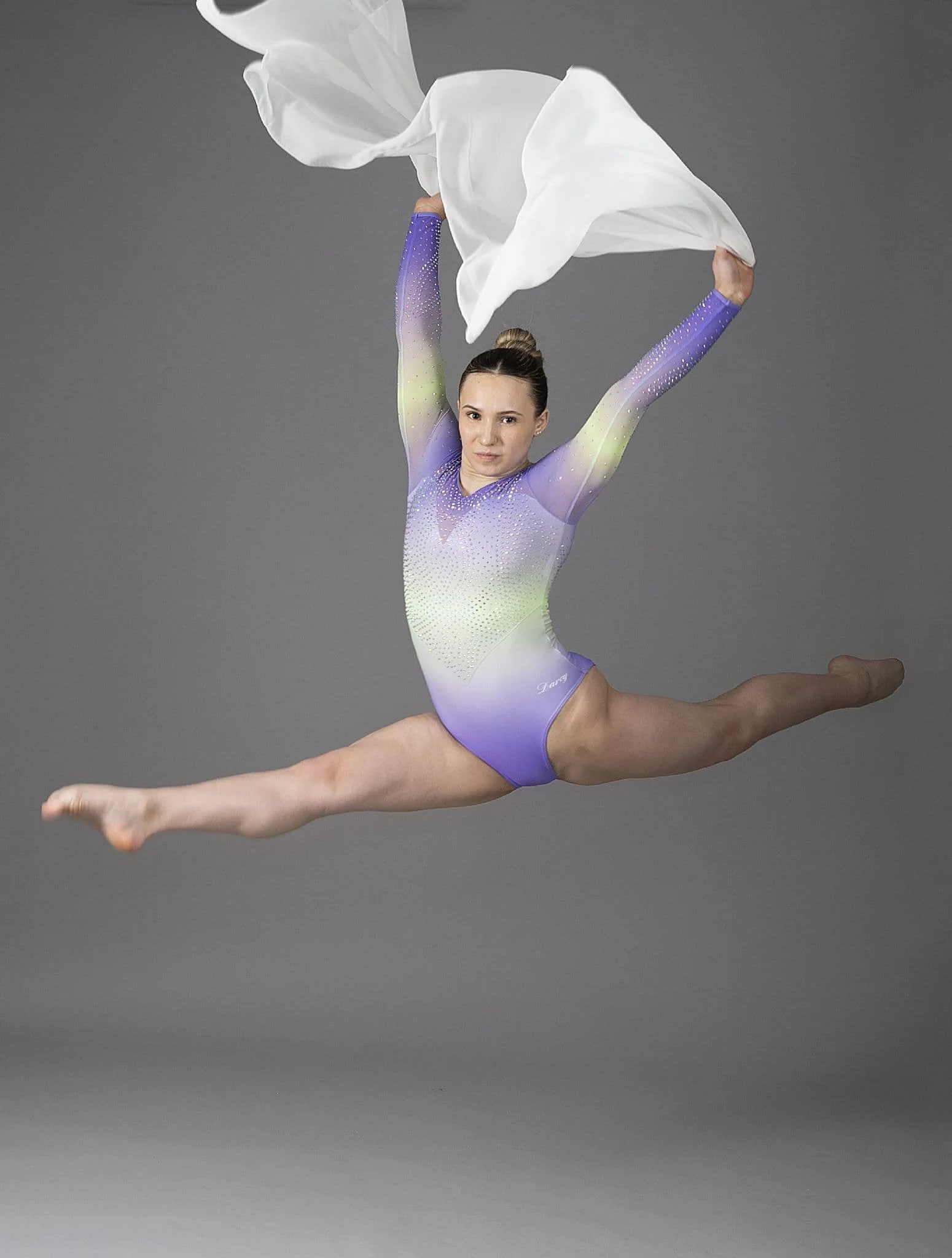 Bubble Gum Leotard Purple & Lime Green - Image 3