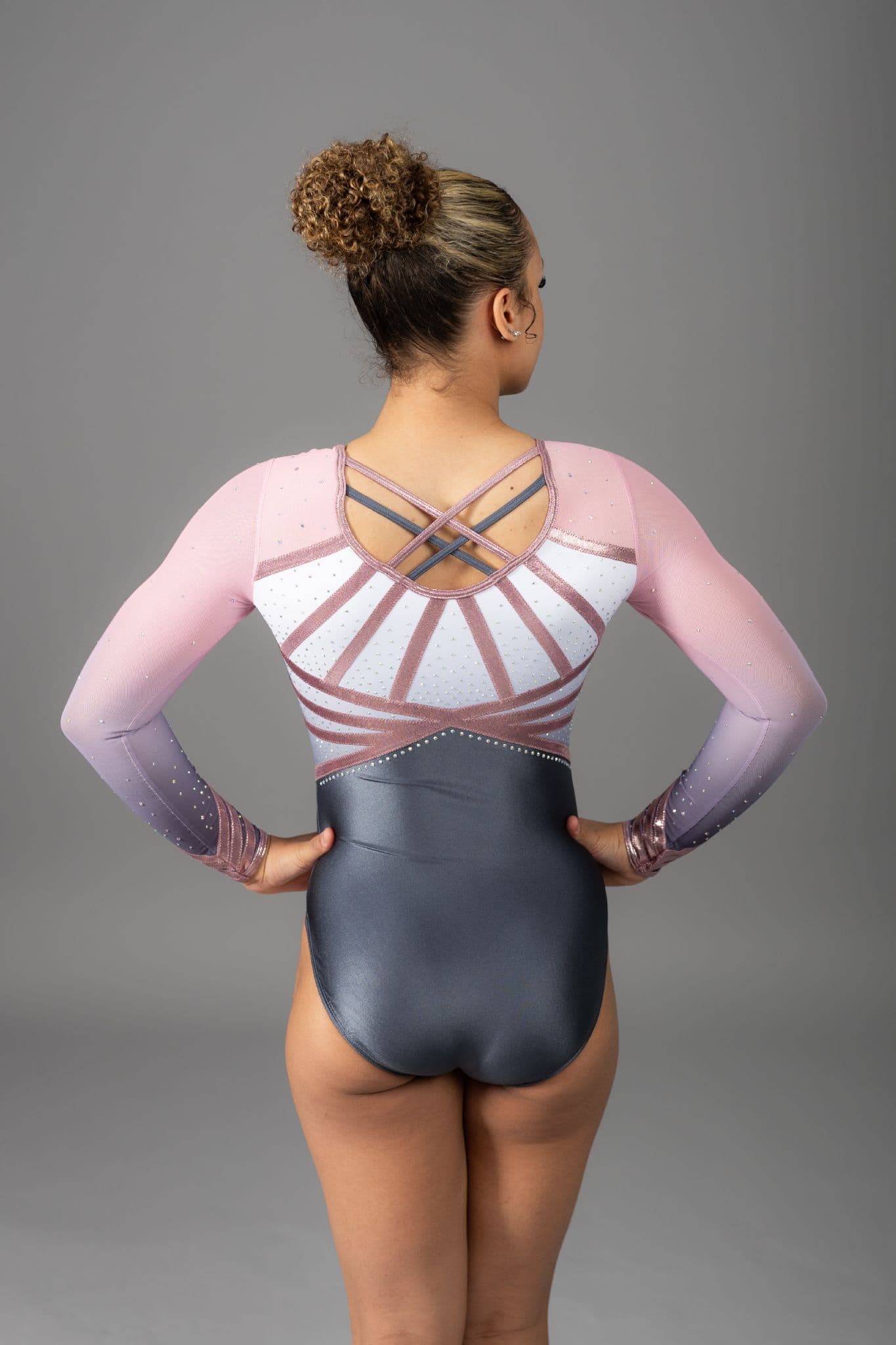 Chloe Leotard Grey & Baby Pink - Image 5