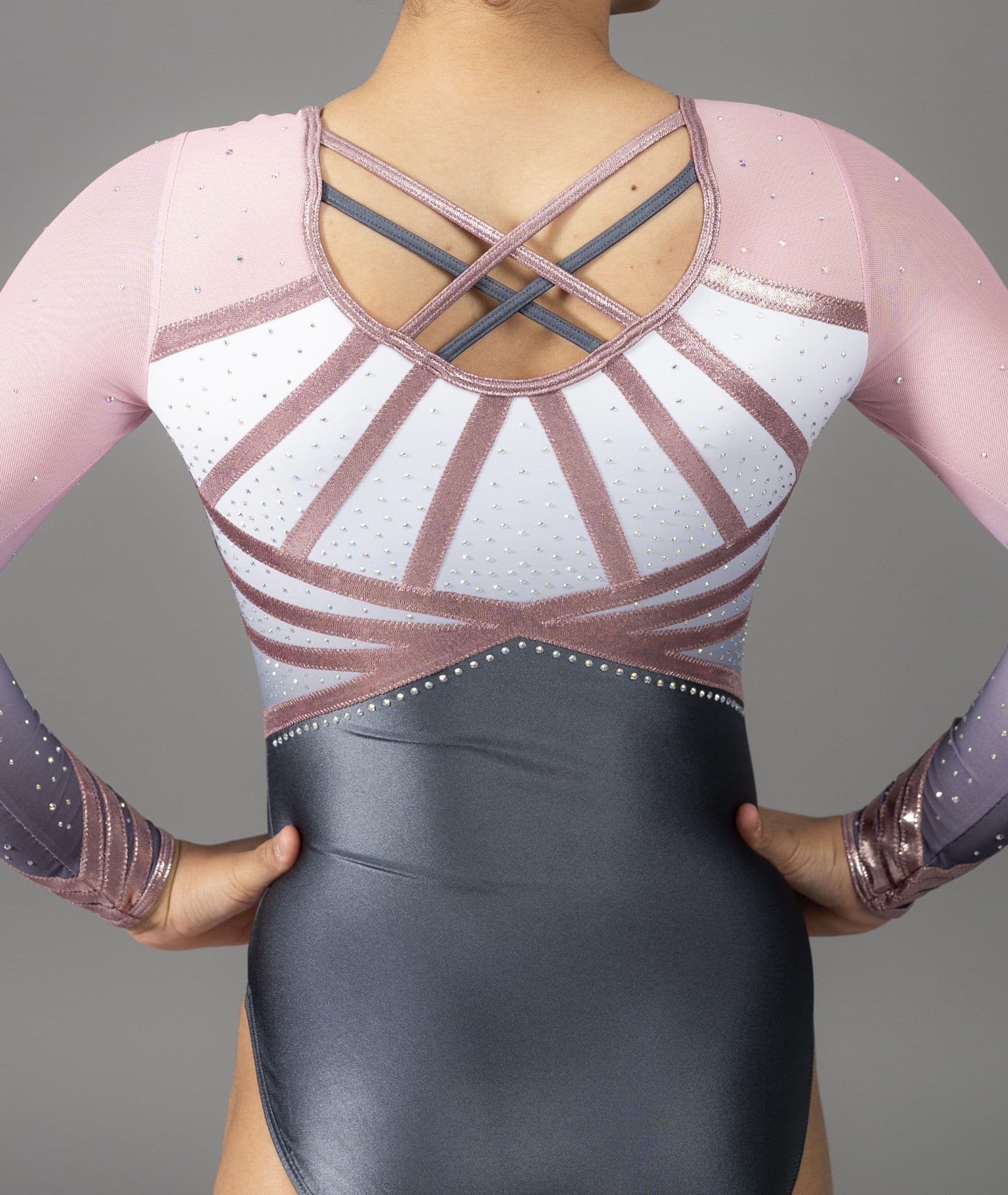 Chloe Leotard Grey & Baby Pink - Image 8