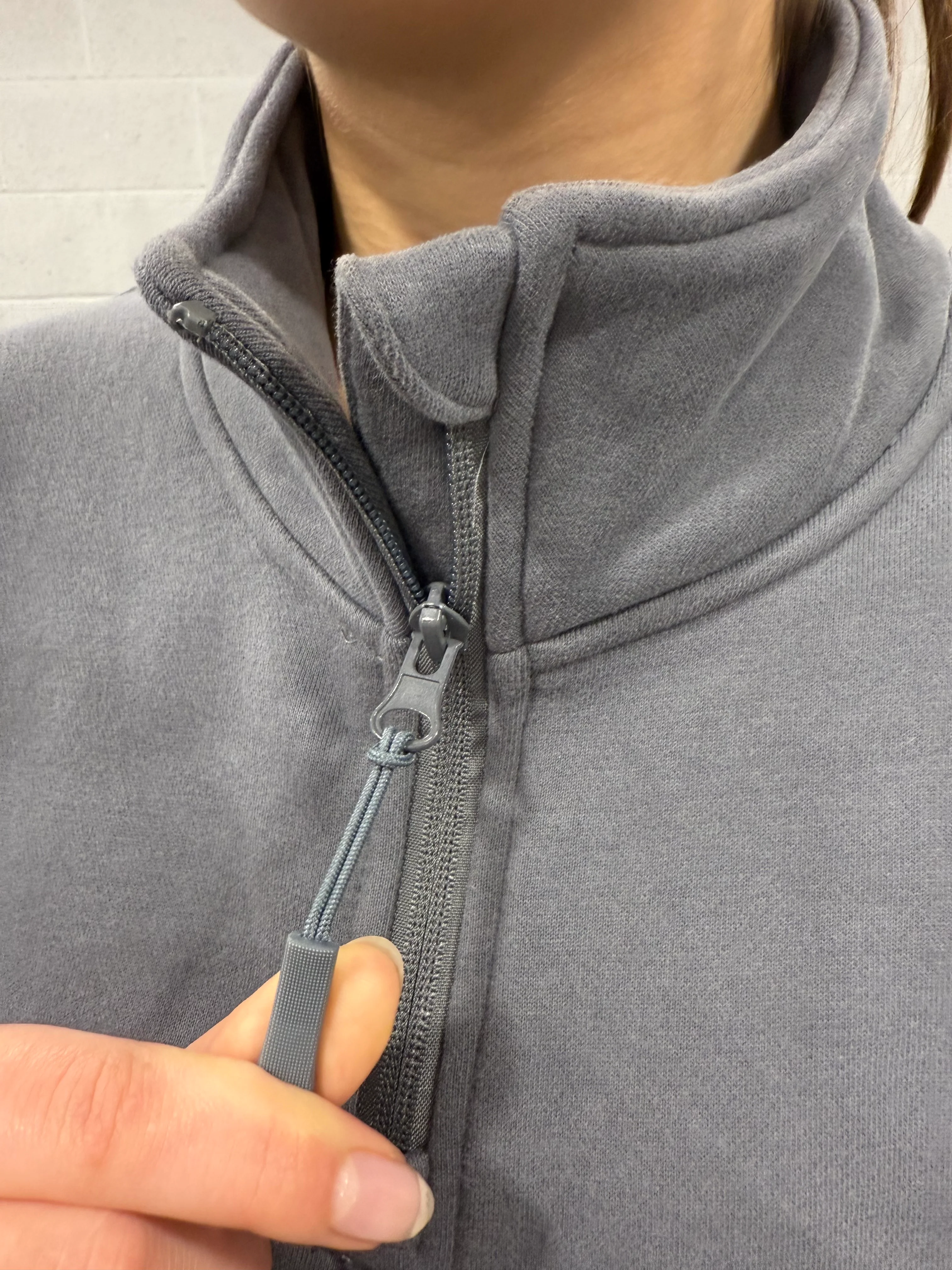 Soft Grey Zip-Up Sweater - Image 8