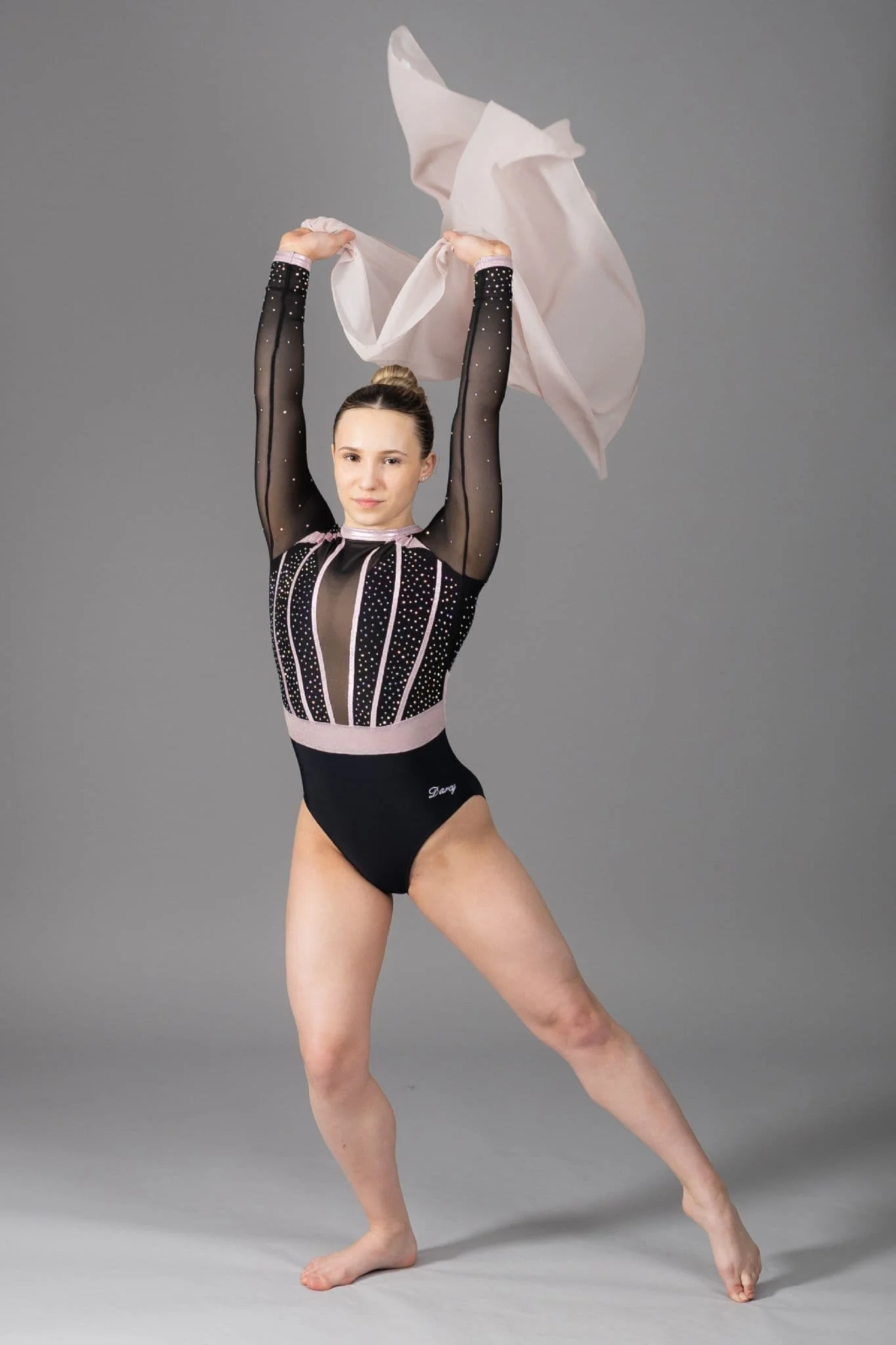 Jasmine Leotard Black & Baby Pink - Image 5