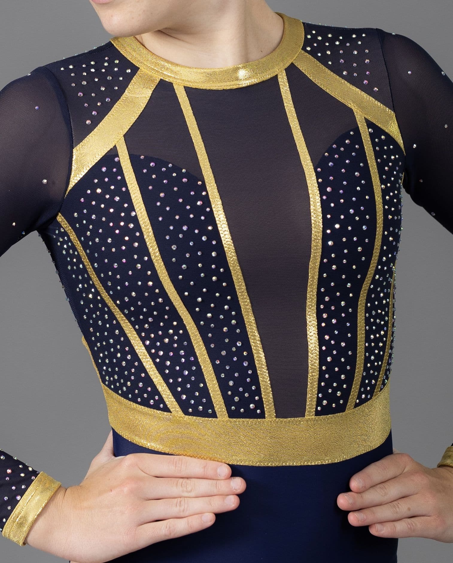 Jasmine Leotard Navy & Gold - Image 5
