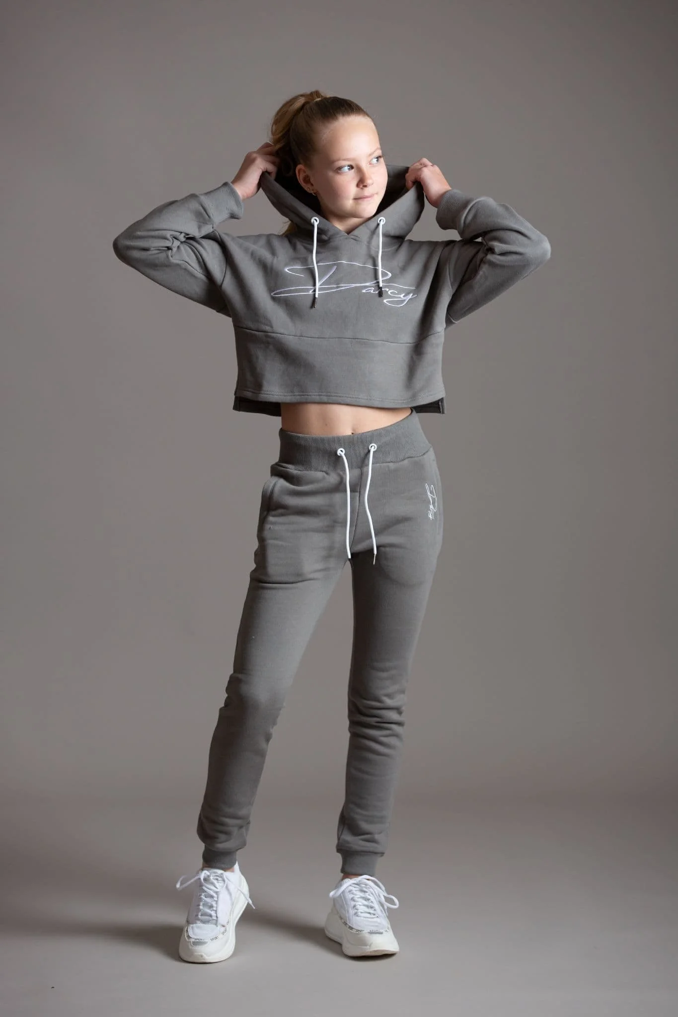 Misty Grey Script Jogger Set